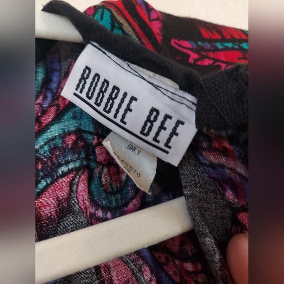 Vintage 80s Robbie Bee Peplum Pencil Dress with Cloth Rose Belt Size 8 - Picture 11 of 12